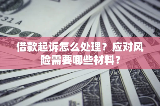 武汉借款起诉怎么处理？应对风险需要哪些材料？