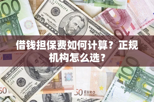 武汉借钱担保费如何计算？正规机构怎么选？