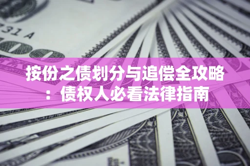 武汉按份之债划分与追偿全攻略：债权人必看法律指南