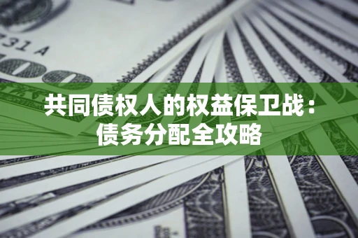武汉共同债权人的权益保卫战：债务分配全攻略